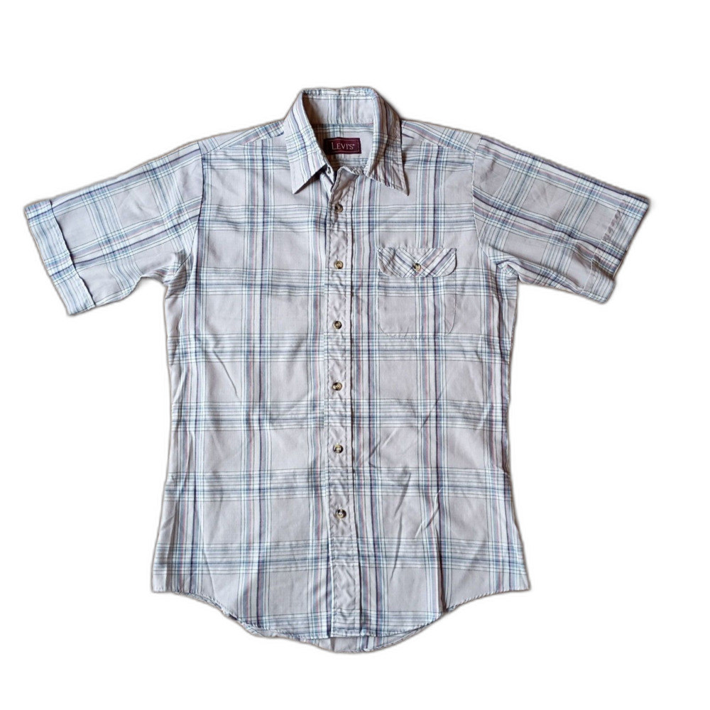 Levi's Plaid Short Sleeve Shirt M Vintage